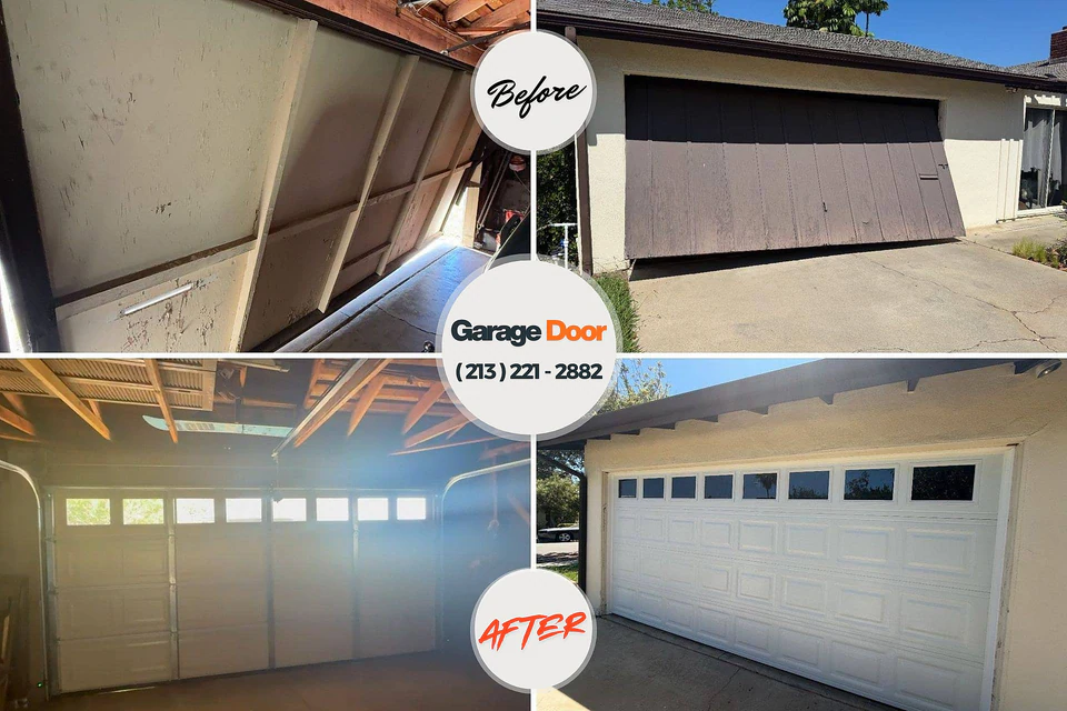 Before and after: garage door repair Piperton, TN